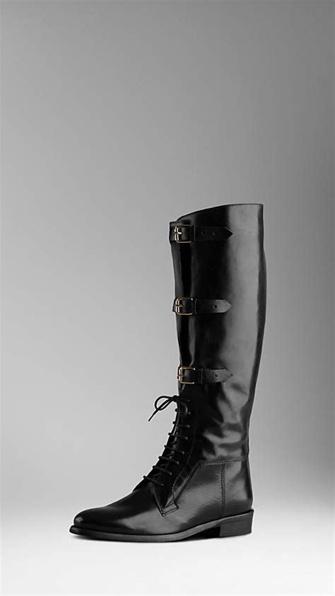 burberry lace up equestrian leather boots|burberry ankle boots for women.